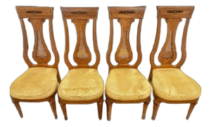 Set of 4 — Thomasville "Avenue" Collection Lyre-Back Cane Dining Chairs | c.1963 | Original Label