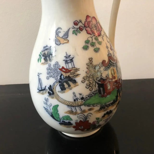 Ceramic 1870 Victorian British Chinoiserie Decor Ceramic Jug For Sale - Image 7 of 8
