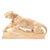Art Deco Pale Terracotta Ceramic Sculpture of Stylized Pouncing Tiger For Sale