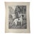 1940s Original Signed Graphite Illustration of Bird Dog and Hunter in Forest, 13.25 In. H × 11 In. W For Sale