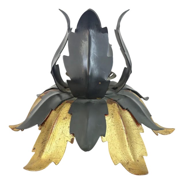 Florentine Flower Ceiling or Wall Lamp, 1970s For Sale