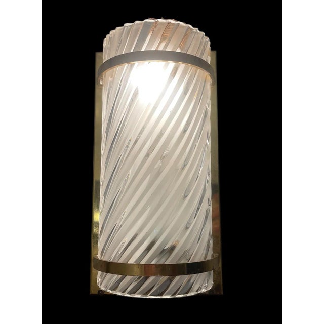 Brass and Crystal Wall Light, 1970s For Sale - Image 6 of 7