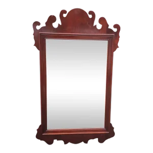 20th Century Wellington Hall Chippendale Solid Oxford Mahogany Mirror