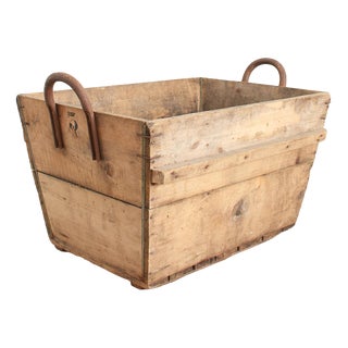 French Champagne Wooden Harvest Crate Planter, 1950s For Sale