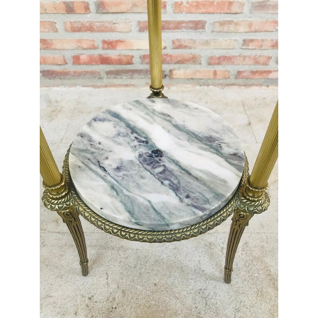 French Gilt Bronze and Marble Gueridon Table, circa 1940 For Sale - Image 6 of 11