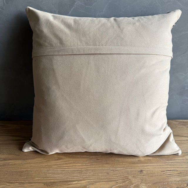 Gray Vintage Rug Pillow Cover With Stripes For Sale - Image 8 of 8