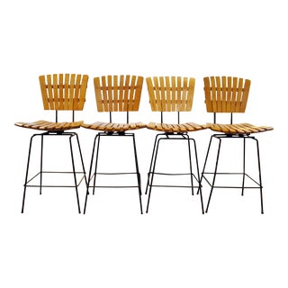 Mid-Century Counter Stools by Arthur Umanoff - Set of 4 For Sale