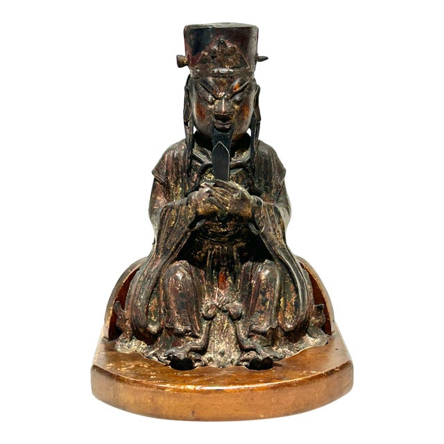 c.16th Century Chinese Ming Dynasty Bronze of Taoist Immortal For Sale
