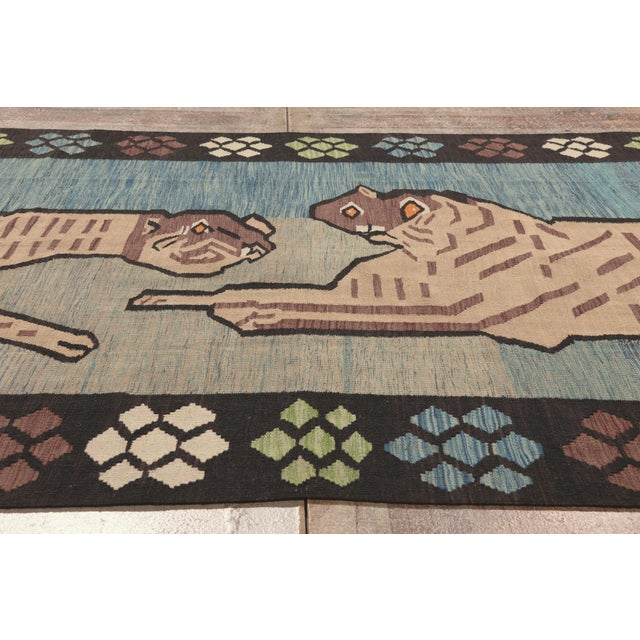 Vintage Pakistani Pictorial Kilim Rug, 06'05 X 11'06 For Sale - Image 9 of 10