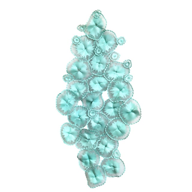 Botanica Ocean Mist - Original Botanical Abstract Aluminum Mesh Wall Sculpture For Sale In Los Angeles - Image 6 of 7