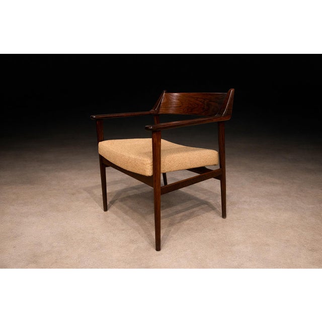 Beige Set of Four Brazilian Rosewood Armchairs / Dining Chairs by Jorge Jabour, Cantù, 1960s - Lot 634–615A For Sale - Image 8 of 18