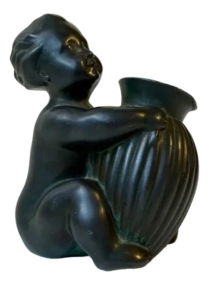 Art Deco Baby Girl Figurine with Pen-Holder from Just Andersen, 1930s