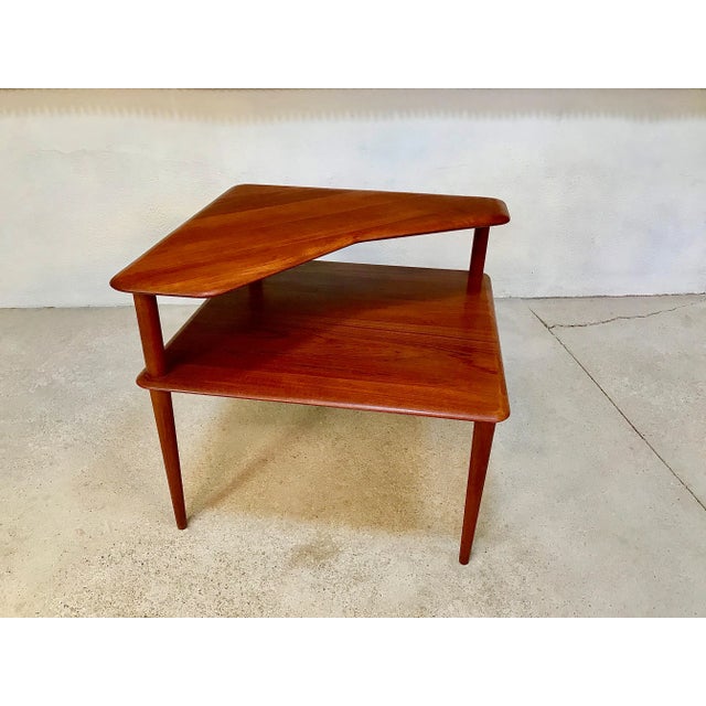 Mid-Century Danish Solid Teak 2-Level Side Table by Peter Hvidt & Orla Mølgaard-Nielsen for France & Søn, 1960s For Sale - Image 12 of 18