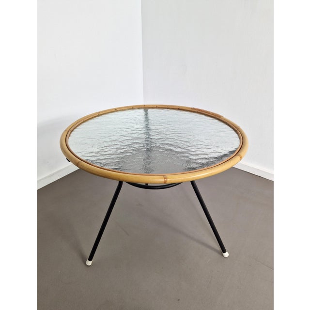 Vintage Rattan Side Table attributed to Rohé Noordwolde, 1960s For Sale - Image 6 of 10