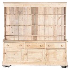 19th Century English Pine Farmhouse Dresser, 1850s