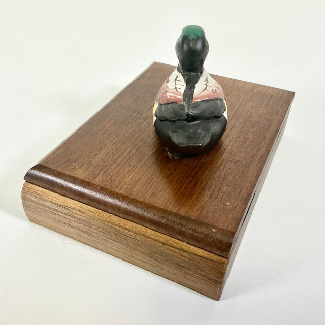 Brown 1980s Vintage Arts & Crafts Adirondack Rustic Duck Playing Card Box - 2 Decks Included For Sale - Image 8 of 11