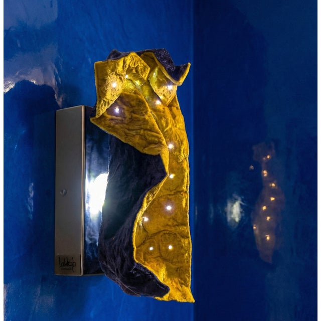 Blue Wrinkled Wall Light by Dario Nasuti For Sale - Image 8 of 12