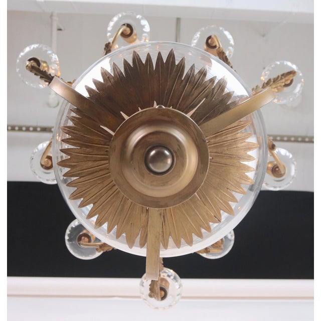 Bronze Early 20th Century The Plaza Hotel Bronze Glass Bell Jar Ceiling Light For Sale - Image 8 of 12