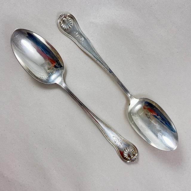 Estate Newport Shell Pattern Sterling Silver Teaspoons, a Set of 10 For Sale - Image 4 of 6