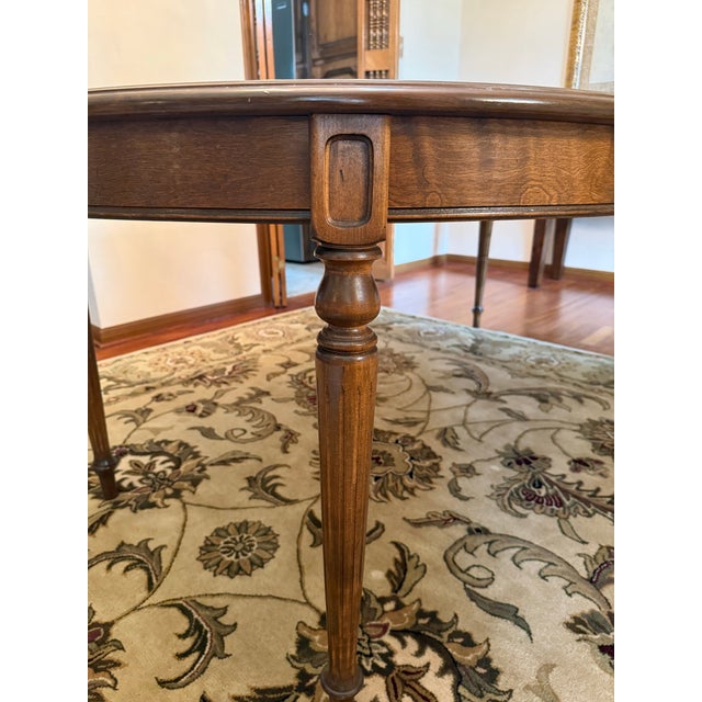 1980s Vintage Ethan Allen Louis XVI Style Oval Dining Table For Sale - Image 5 of 10