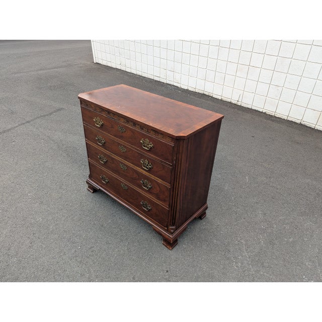 Traditional Vintage Baker Furniture Georgian Style Mahogany Chest of Drawers For Sale - Image 3 of 9