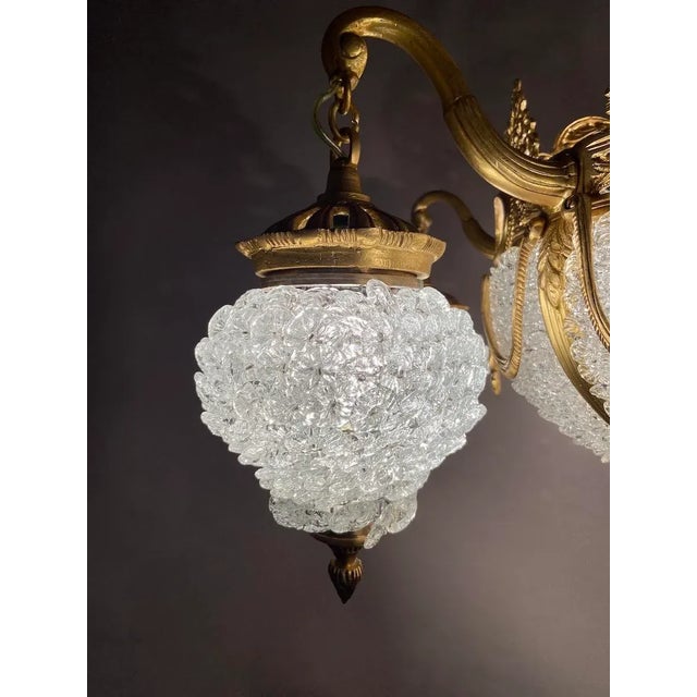 French Louis XVI Style Chandelier From Bronze and Crystal For Sale - Image 4 of 12