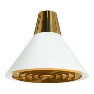 Large 1950s Lisa Johansson-Pape Model #71-127 Glass & Brass Ceiling Lamp