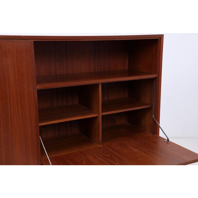 Brown Vintage Highboard in Teak, 1960s For Sale - Image 8 of 15