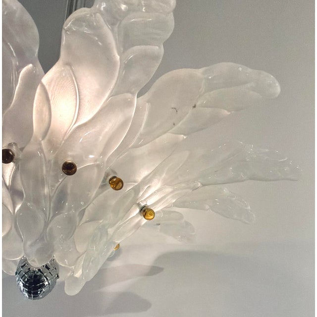 Murano Myran Allan Luxury Lighting Lalique Style Italian Murano Glass Chandelier For Sale - Image 4 of 5