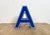 This vintage industrial blue plastic illuminated letter “ A “ was made in Italy during the 1970s and comes from an old...