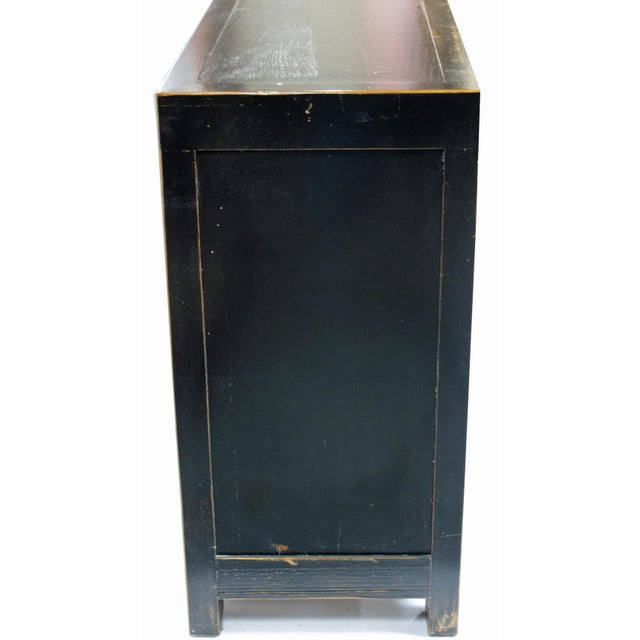Black Distressed Antique Black 95" Long Sideboard Buffet Table For Sale - Image 8 of 8