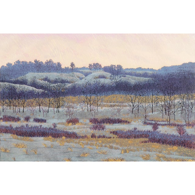 'A Winter Afternoon' by Gordon Mortensen, 1979, Wood Engraving, Smithsonian, Carnegie, Brooklyn Museum, Art Institute of Chicago For Sale - Image 11 of 11