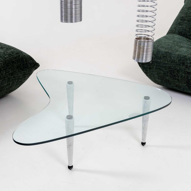 Modernist Coffee Table With Marble Legs, Italy 20th century For Sale - Image 4 of 18