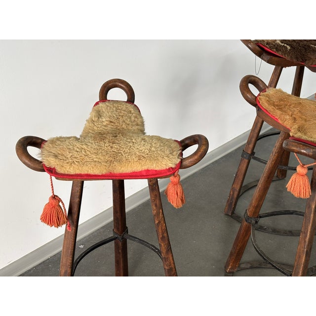 Vintage Brutalist Marbella Stools by Sergio Rodrigues, 1970s, Set of 4 For Sale - Image 10 of 11