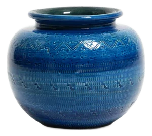 Ceramic Rimini Blu Vase by Aldo Londi for Bitossi, Italy, 1960s