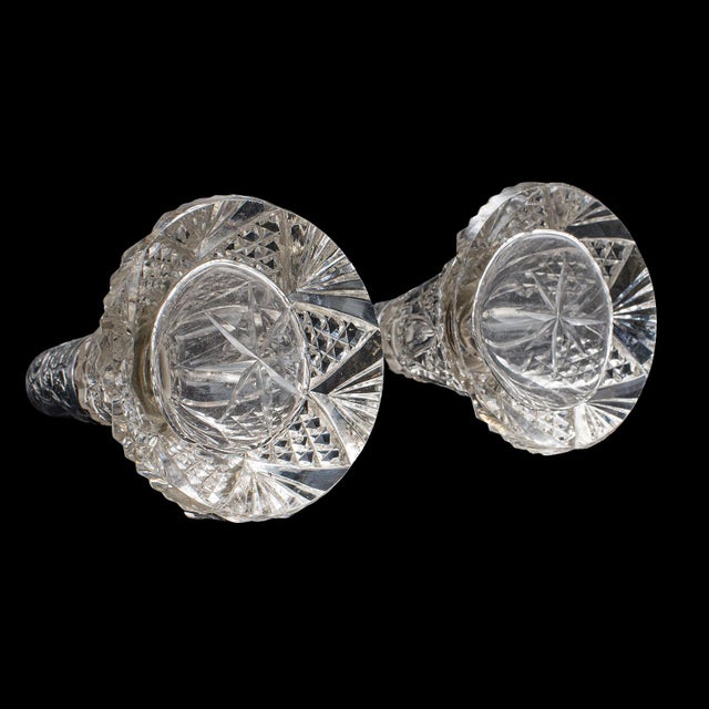 Pair of Small Antique Scent Bottles, English, Perfume Decanter, Silver Collar For Sale - Image 11 of 12