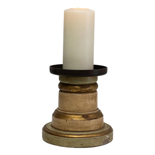 19th Century French Wooden Candlestick Holder For Sale
