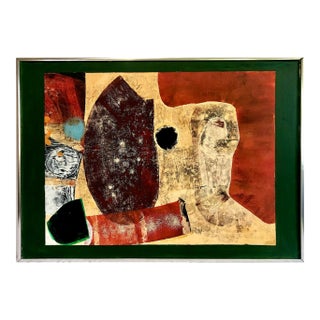 Late 20th-Century Abstract Mixed Media Painting “Aegean” by S. Martin For Sale
