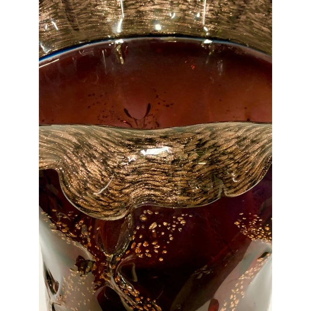 Purple and Gold Art Glass Centerpiece Vase For Sale In Palm Springs - Image 6 of 13