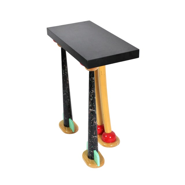 Vintage Postmodern Memphis Style Artist Made Console Hall Table by Lynn Sweet For Sale - Image 9 of 9
