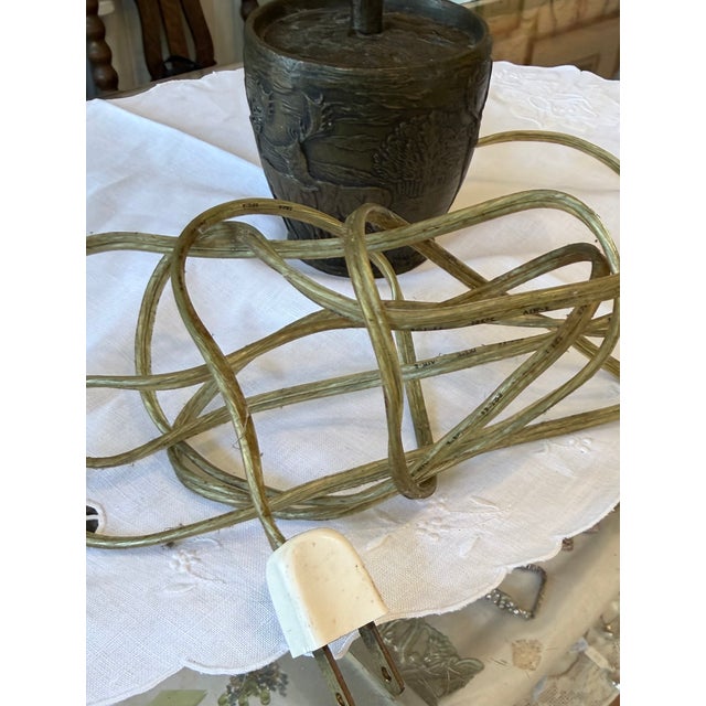 Art Nouveau Late 19th Century Art Nouveau German Crystal & Bronze Topiary Lamp For Sale - Image 3 of 15
