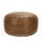 Mid-Century Modern Matthew Izzo Home Tackshop Leather Round Ottoman For Sale - Image 3 of 3