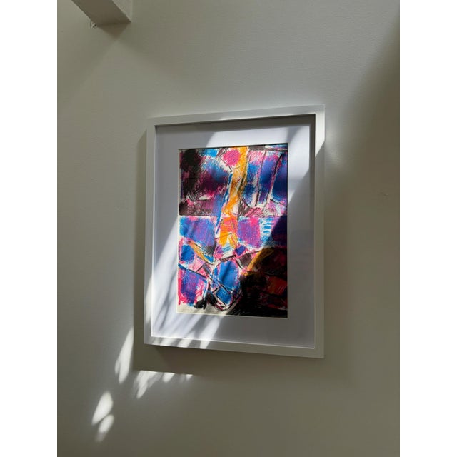 1990s Kári Svensson, Abstract Lithograph, 1990s, Acrylic on Paper, Framed For Sale - Image 5 of 5