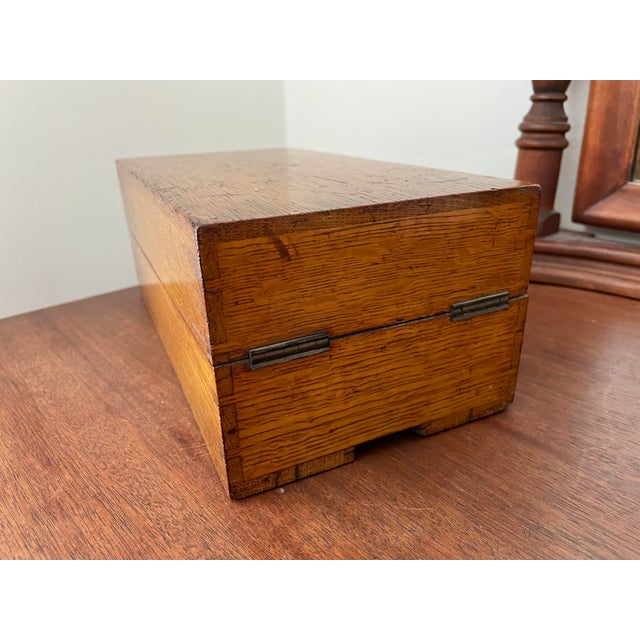 Antique Tiger Oak Library Card File Box Chairish