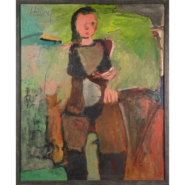 Wood Charles "Li" Hidley (American, 1921-2003) - Vintage Postmodernist Abstract Figurative Painting, Signed (Ca. 1970, Oil on Canvas) For Sale - Image 7 of 7