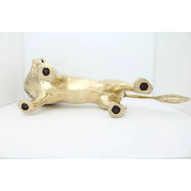 Vintage Large Brass Lion Figurine For Sale - Image 9 of 11