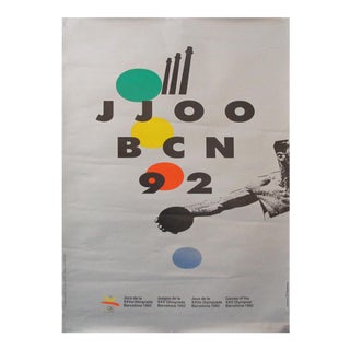 1992 Original Barcelona Olympic Games Poster - Discus For Sale