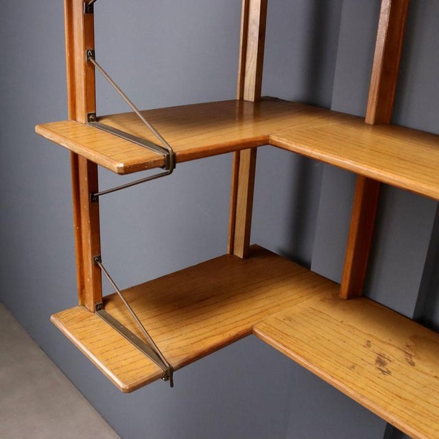 Vintage Wooden Corner Bookshelf, 1960s For Sale - Image 6 of 9