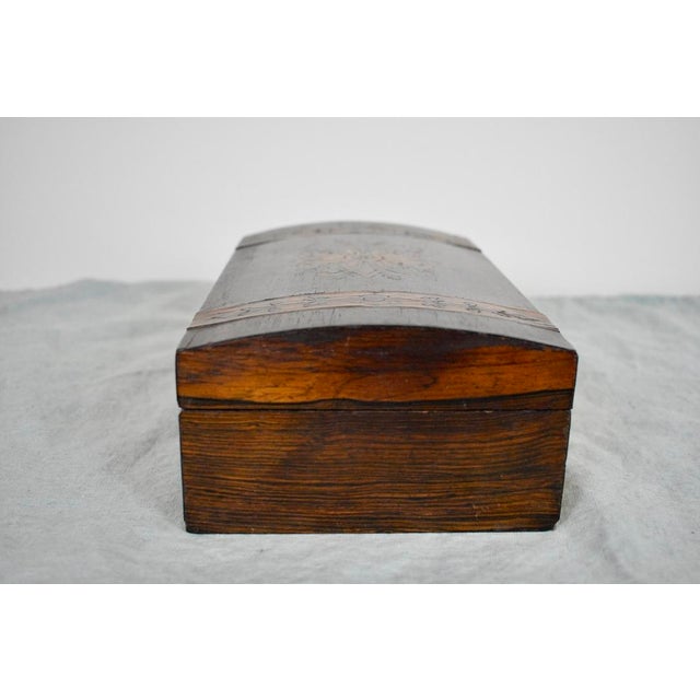 Late 19th Century Late 19th Century Antique Domed Box With Marquetry For Sale - Image 5 of 6