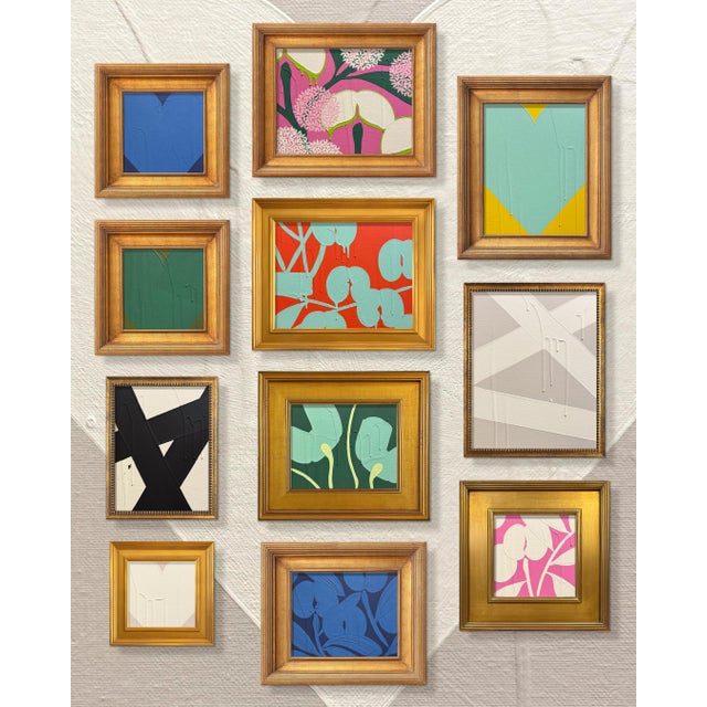 Contemporary Black and Cream Abstract Painting Titled Mini Abstract Cream Black by Ron Giusti For Sale - Image 3 of 3